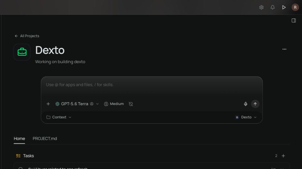 Project home screenshot